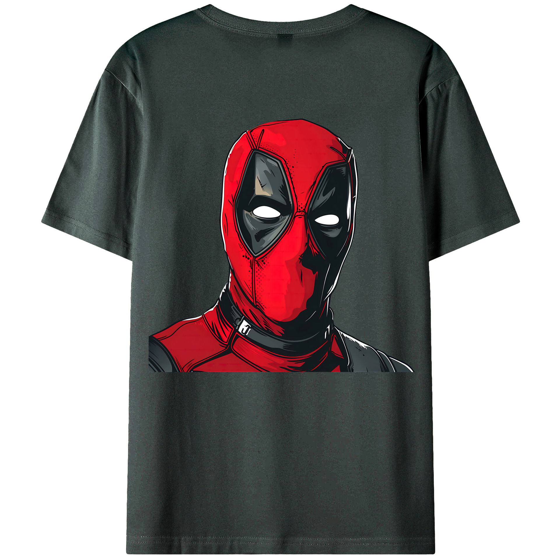 （画像用） Deadpool デッドプール 綿100％ メンズ半袖Tシャツ（バックプリント） 通気性